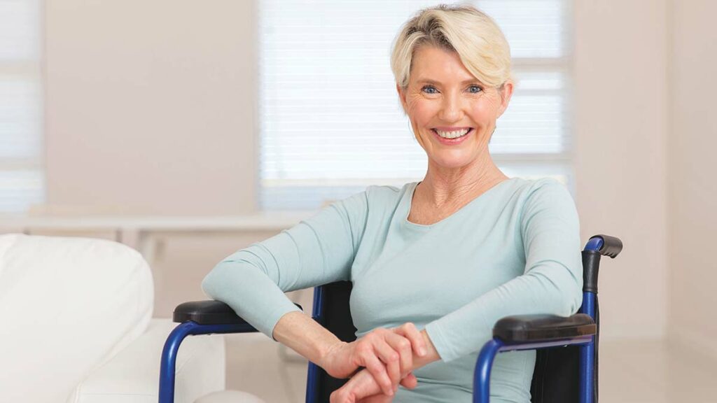 older woman in wheelchair