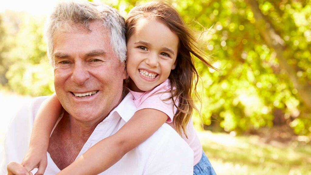 grandfather with granddaughter