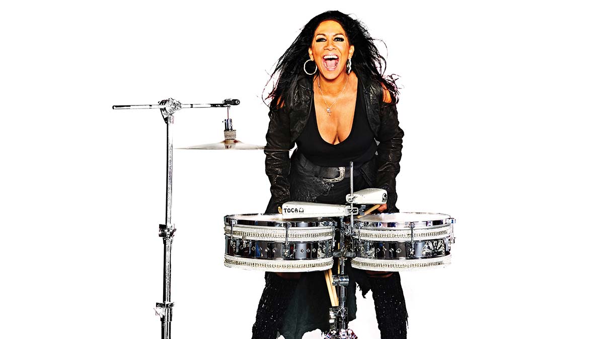 Sheila E. with drum set