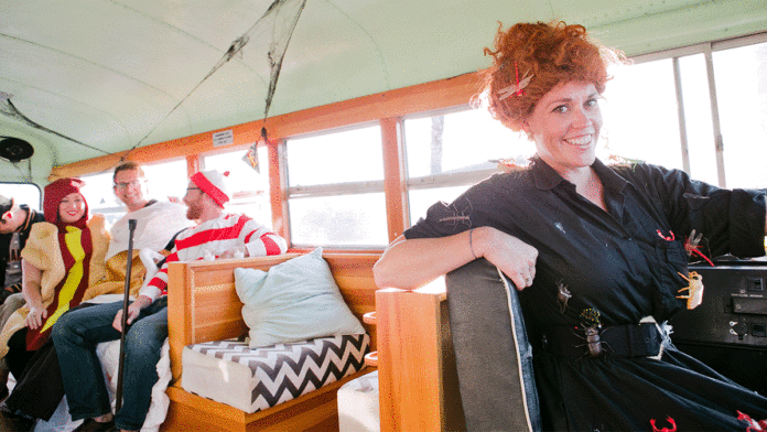 Opinion October 26, 2016 Annie Pautsch dressed as Ms. Frizzle on the Boo Cruz