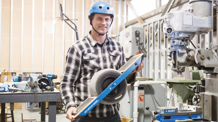 Now Boarding in Santa Cruz Kyle Doerksen, CEO and founder of electric skateboard company OneWheel