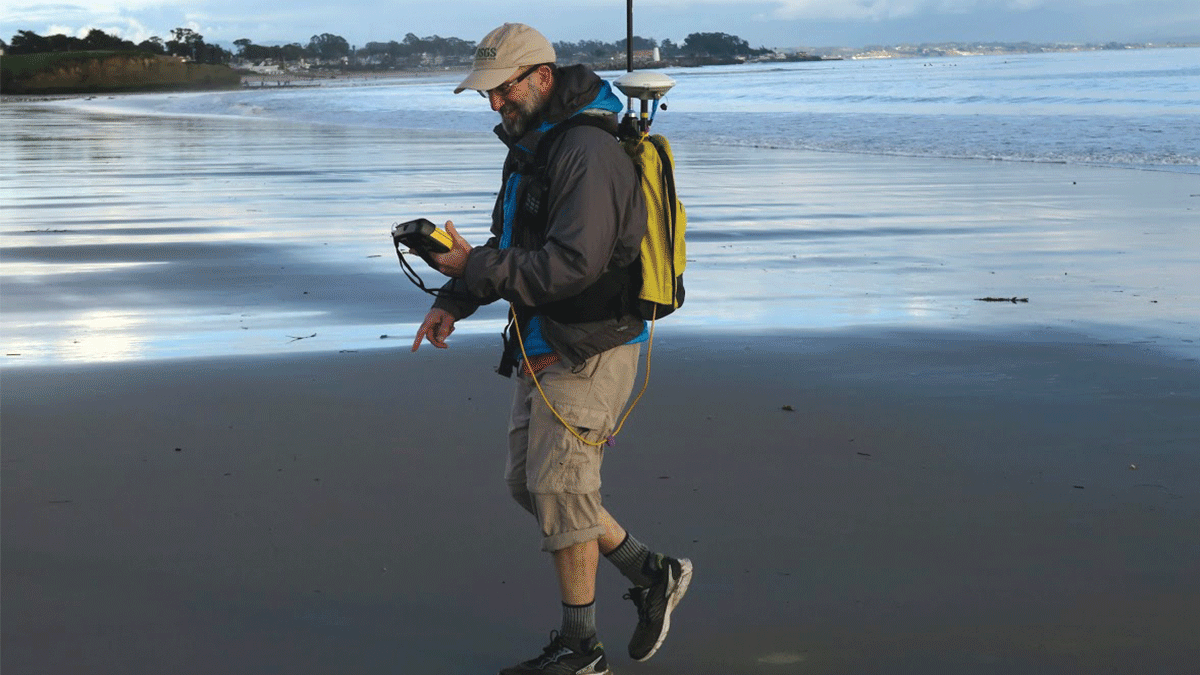 scientist studies winter storm impact on Santa Cruz County beaches