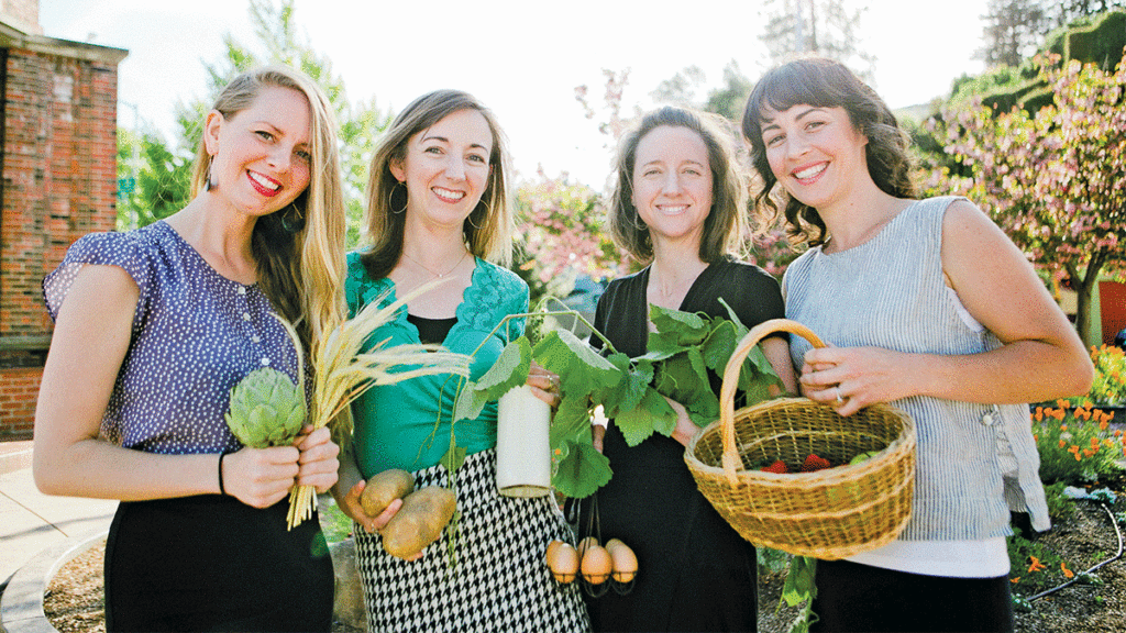 Santa Cruz Heritage Food Project food historians Liz Birnbaum, Sierra Ryan, Jody Biergiel Colclough and Katie Hansen