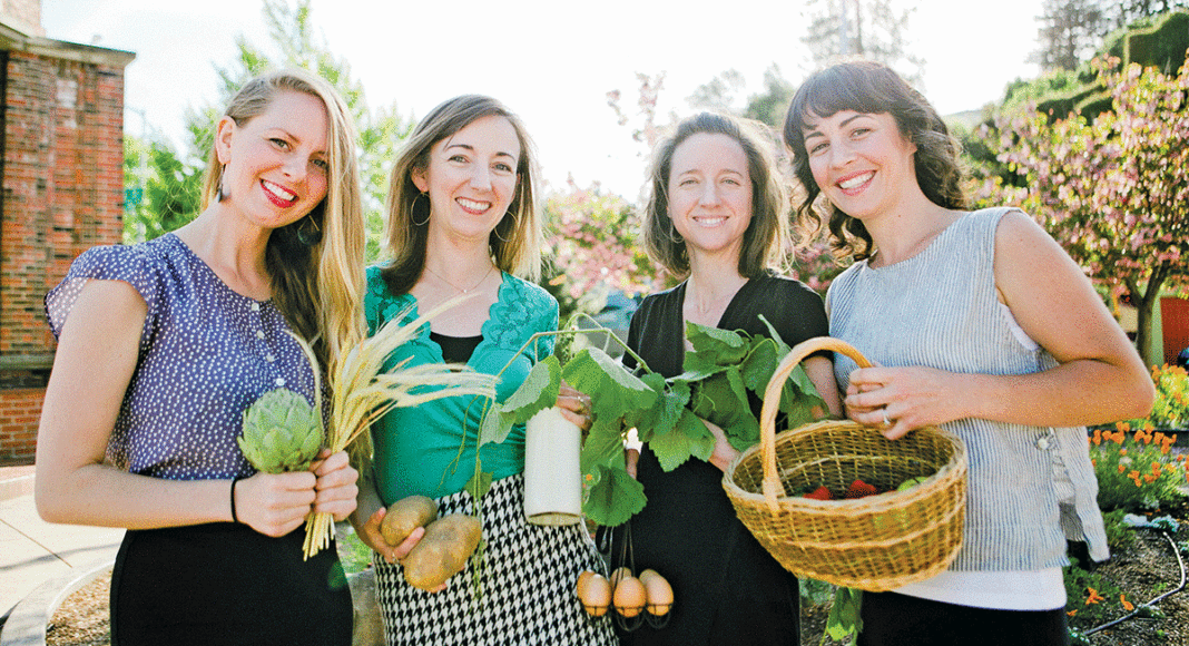 Santa Cruz Heritage Food Project food historians Liz Birnbaum, Sierra Ryan, Jody Biergiel Colclough and Katie Hansen