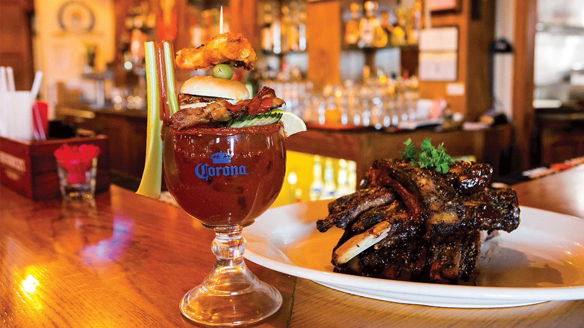 Bruno's bar and grille in scotts valley bloody mary and bbq ribs