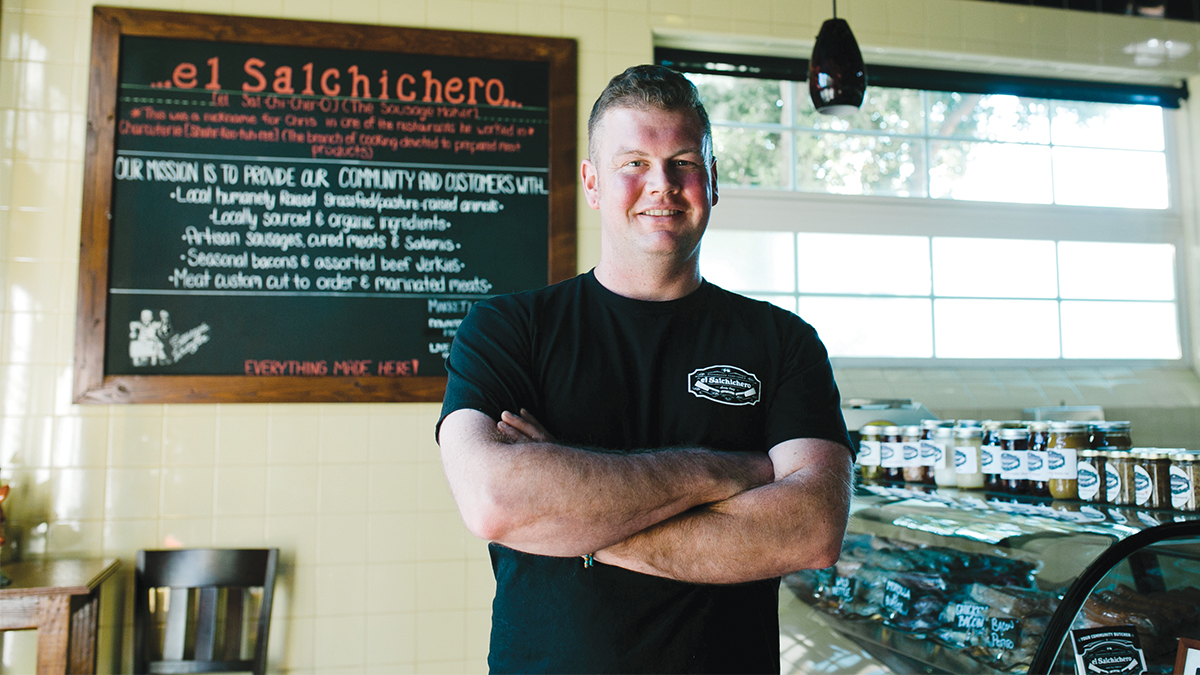 Chris Laveque of El Salchichero Oasis Tasting Room & Kitchen closes