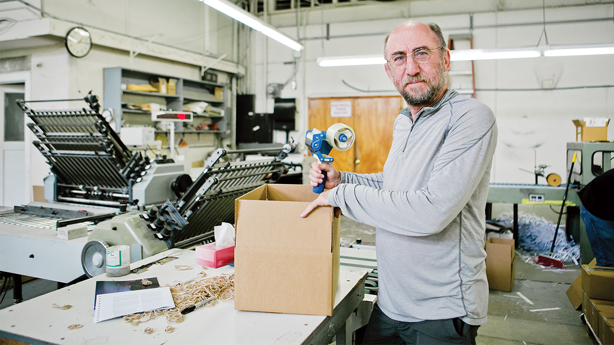 Ross Newport, sales manager for Community Printers, a Santa Cruz business