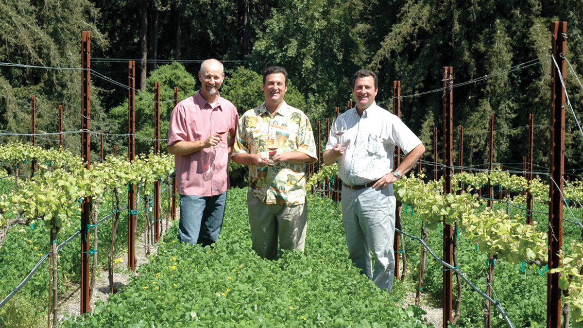 Jon Morgan, Paul Bargetto and Peter Bargetto—owners of Soquel Vineyards