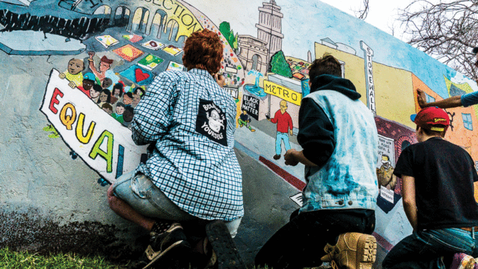 New Mural Takes a Stand for Queer Youth and Underrepresented Communities Diversity Center mural at Louden Nelson Community Center in Santa Cruz