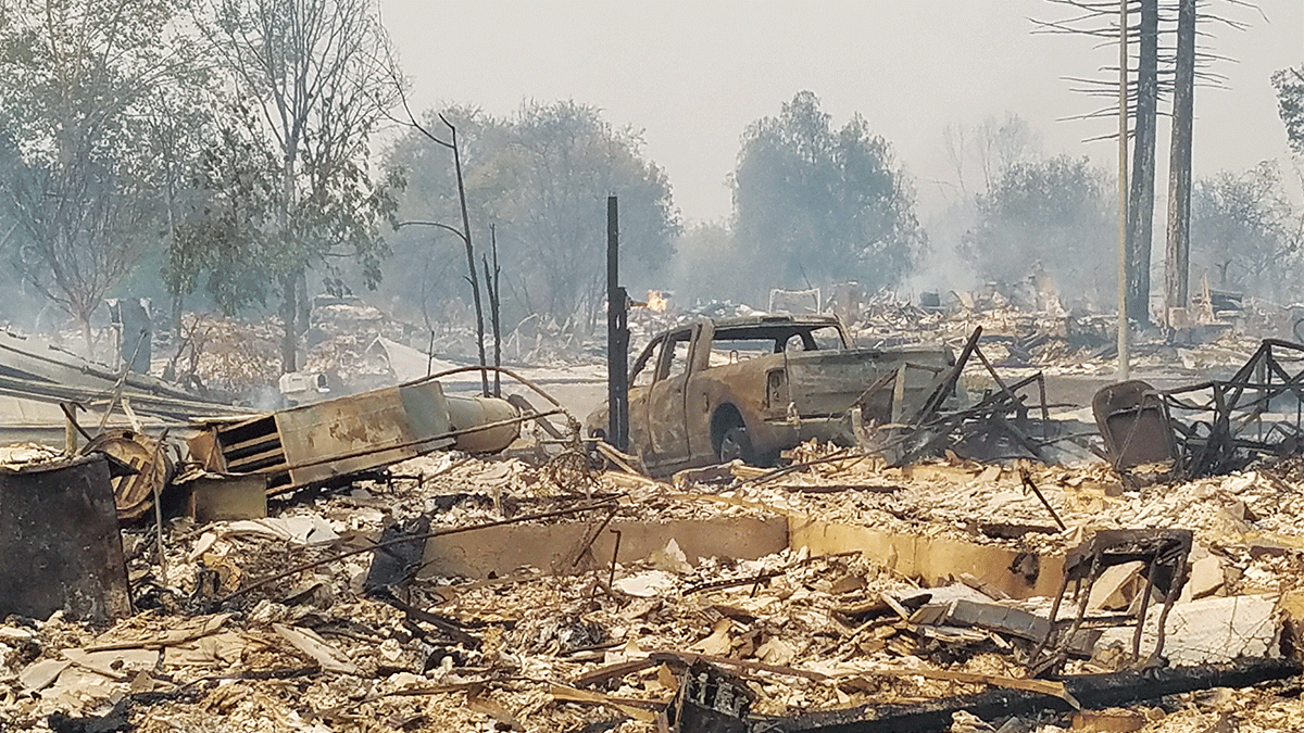 Tubbs fire rubble, wildfires santa cruz