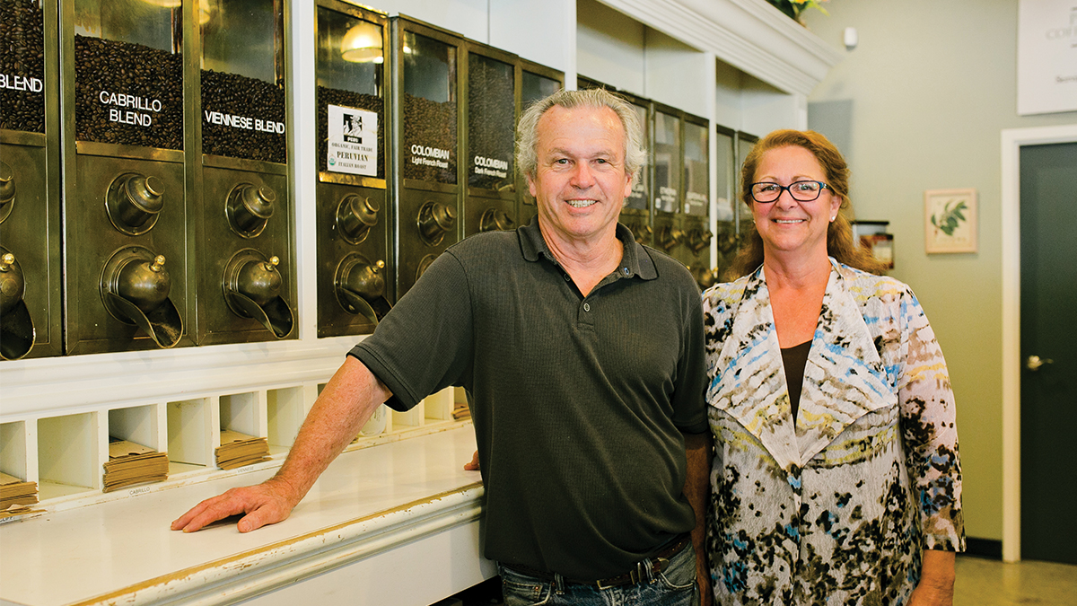 Dena Hope and Tom Hope, owners of Pacific Coffee Roasting Company