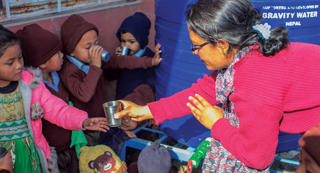 Gravity Water children Nepal