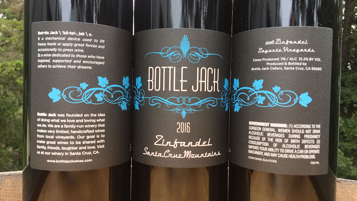 Bottle Jack Winery's BoldTasting Zayante Vineyards 2016 Zinfandel