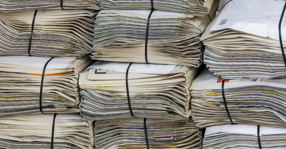 stack of newspapers