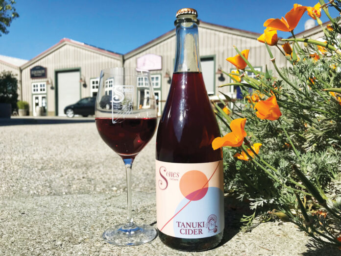 Tanuki Cider’s and Sones Cellars’ Apple-Grape Bubbly, Newton Noir