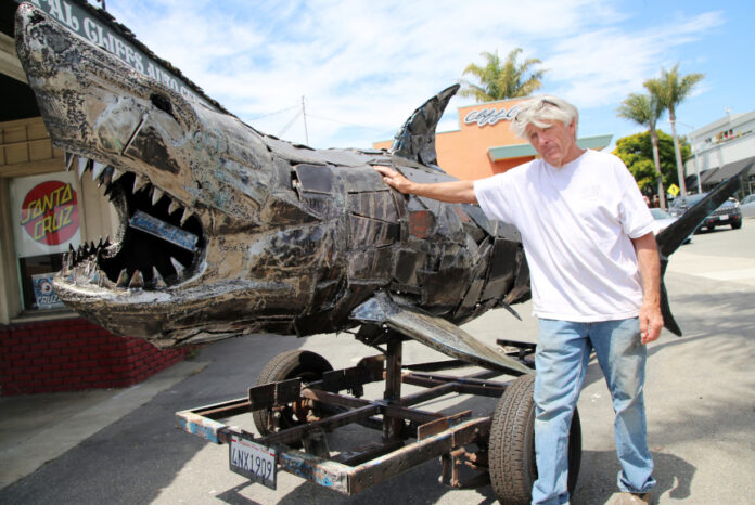 Capitola Artist Crafts Colossal Shark Sculpture