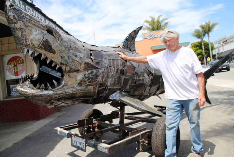 Capitola Artist Crafts Colossal Shark Sculpture
