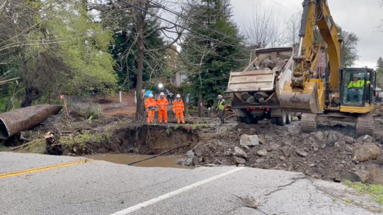 Storm Washes Away Major Soquel Road