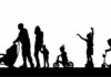 row of silhouettes of different people