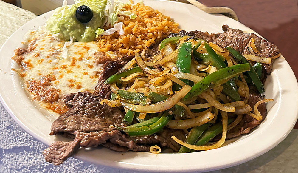 Plated Carne Asada.