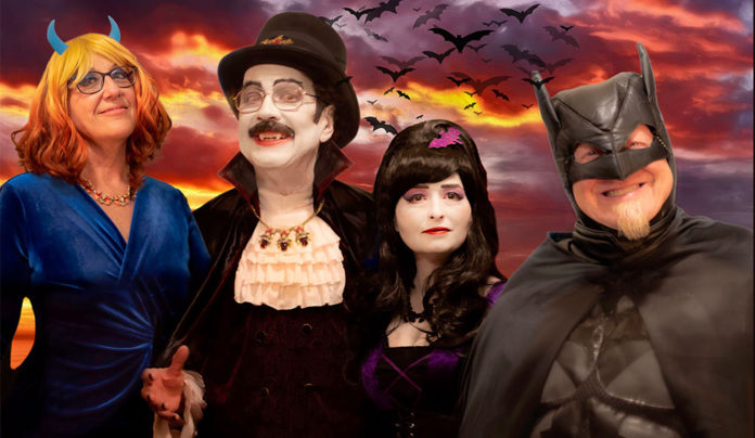 Raising the Dead Bonny June and Bonfire in Halloween costumes.