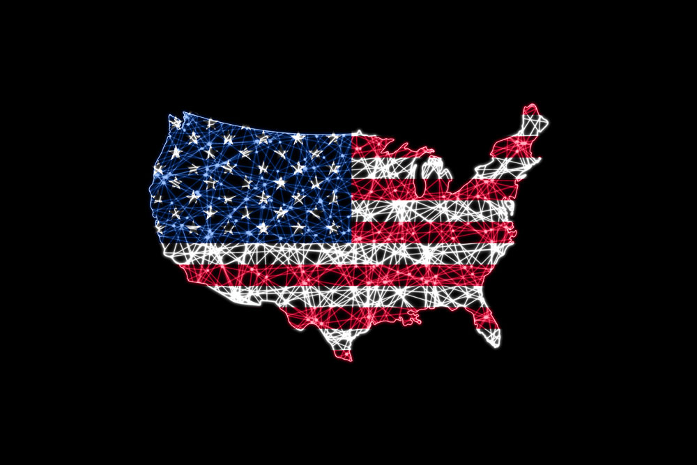Polygonal map of the United States