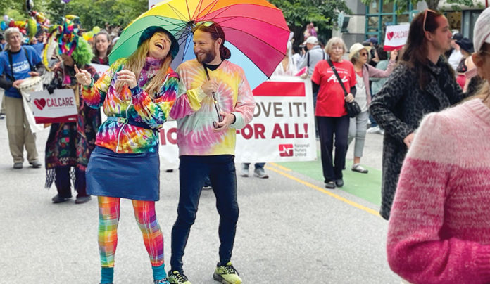 LGBTQ+ People in Santa Cruz County Respond to Election People in rainbow garb participating in a Pride event