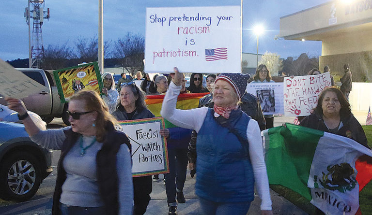 Trump Viewing Party Draws Supporters, Counter-Protest