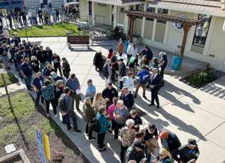 Capitola Nixes Off-Track Plan for RTC’s Rail Trail Project People waiting to get into meeting with RTC