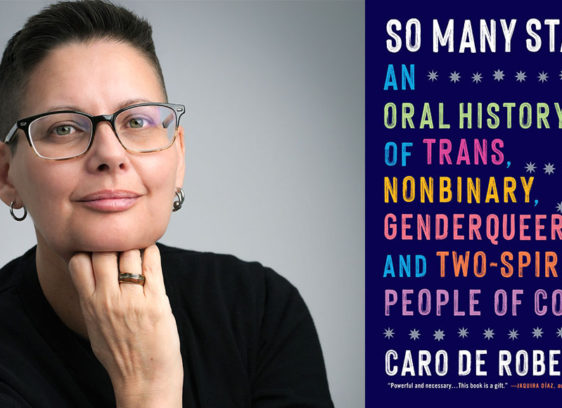 Shining a Light Portrait of person next to an image of a book jacket