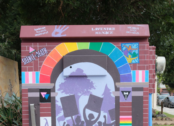 Public Works Cover story image LGBTQ+ Art boxes.