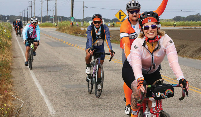 AIDS Ride Hits Finish Line People cycling down a rural road