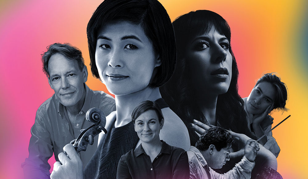 collage of Featured performers at the Cabrillo Festival of Contemporary Music