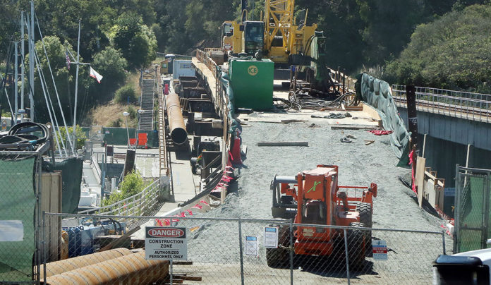 Construction Work Hits Seabright Businesses Hard Construction on a bridge