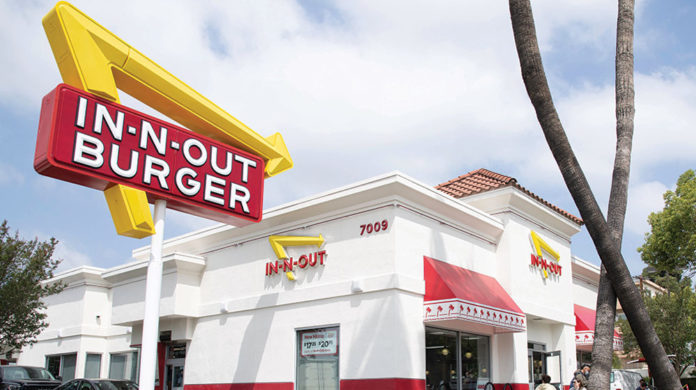 Beef Stewed Opinion accompanying photo of Exterior view of an In-N-Out Burger drive-thru.