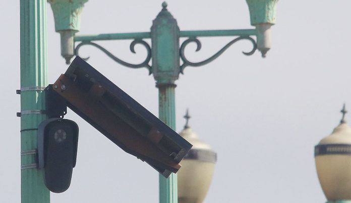 Eyes in the Sky a Flock camera on a bridge