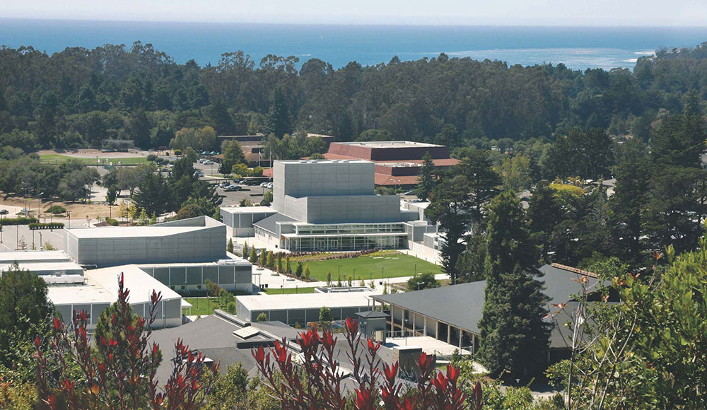 College buildings seen at a distance