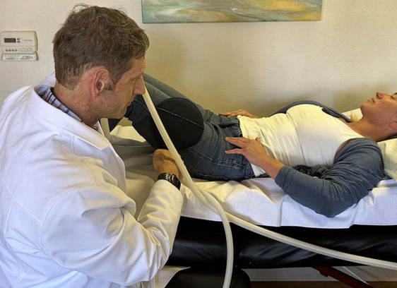 Taming the Fire A doctor and patient getting inflammation therapy