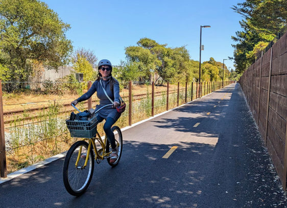 Pedal and Mettle dining review image of a woman on a bike