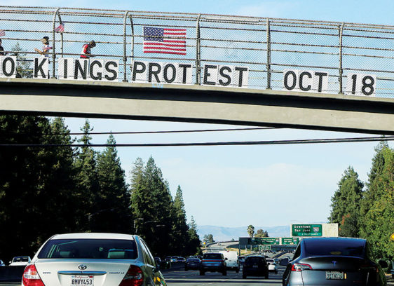 By Its Fingernails… No Kings banner over higNO KINGS A banner above Highway 17 announces Indivisible Santa Cruz’s Oct. 18 protest. Voting yes on Proposition 50 is another way to counter Trump’s authoritarian ambitions. Photo: Tarmo Hannulahway 1 in news
