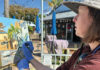 Capitola Plein Air Continues Through Nov. 9 woman painting a landscape on canvas outdoors
