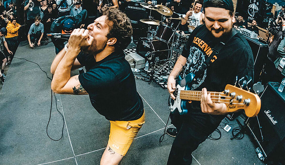 Drain rocking hard on stage