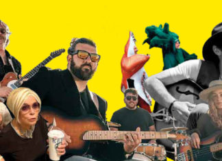 To Cover or Not to Cover? A collage of many music artists featured in a "cover song" cover story