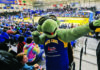 Game of Life Santa Cruz Warriors mascot Mav’Riks entertains fans during a home game at Kaiser Permanente Arena.