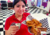 Arrive and Thrive Sherlyn Alvarez serves the Monte Carlo sandwich with onion rings at Brookdale Diner