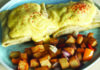Hot New Spot Classic eggs Benedict crepe served with home fries at Blue Lava Café in Capitola.