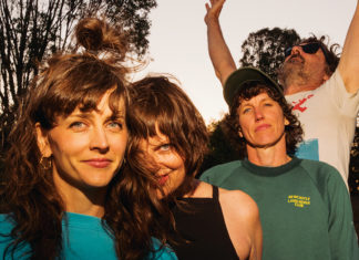 Things to do in Santa Cruz Australian experimental rock band Tropical Fuck Storm pose outdoors in natural light.