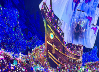 Psychedelic Health Abstract artwork depicting a ship surrounded by vibrant, surreal colors