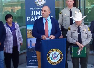 County Leaders Support Immigrants Congressman Jimmy Panetta speaks at a press conference with local officials and law enforcement in Santa Cruz