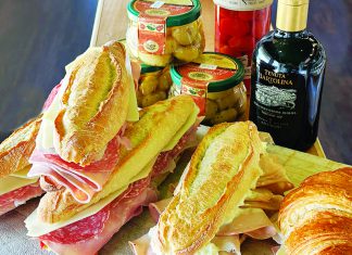 Mangia Market Italian deli sandwiches and croissant at La Bottega del Lago in Live Oak